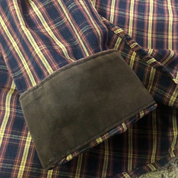 CE Schmidt Workwear Shirt Mens 2XLT Tall Used Navy Brown Tan Plaid - Picture 5 of 14